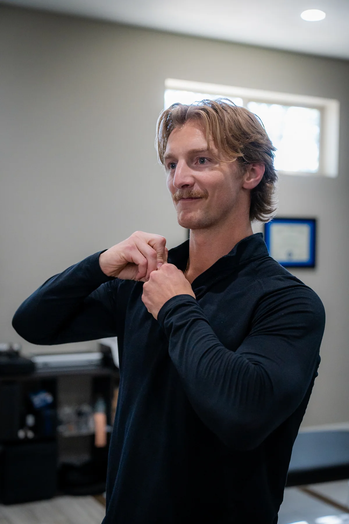 Athlete receiving movement coaching